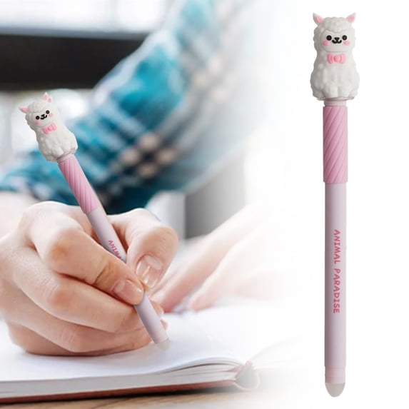 Erasable Gel Pens - 0.5mm Cute Animal Motif Pens with Blue Ink - Cap Style Erasable Pen for Journaling Note Taking - 1 Pack Sheep