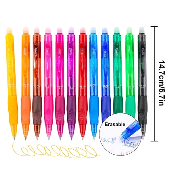 Erasable Gel Pens, 0.5mm Retractable Fine Point Heat Erasable Marking Pen, #K