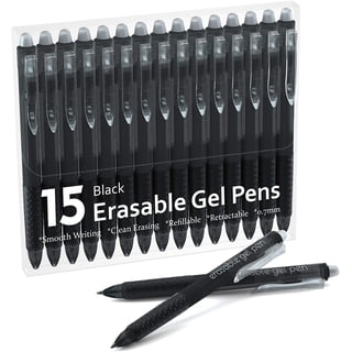 Erasable Gel Pens, 15 Pack Black Retractable Erasable Pens Clicker, Fine Point, Make Mistakes Disappear, Black Inks for Writing Planner and Crossword Puzzles