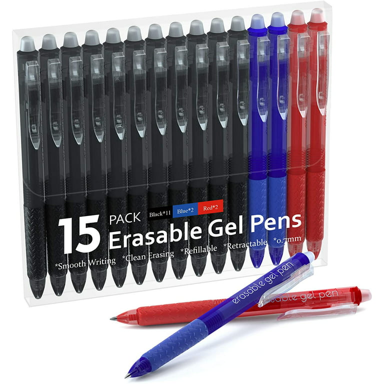 Pilot FriXion Ball Clicker Erasable Gel Ink Retractable Pen, Fine Point,  0.7mm, 3 Pack (Black,Blue,Red) 