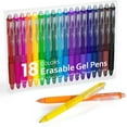 thumbnail image 1 of Erasable Gel Pens, 18 Colors Lineon Retractable Erasable Pens Clicker, Fine Point, Make Mistakes Disappear, Assorted Color Inks for Drawing Writing Planner and Crossword Puzzles, 1 of 7