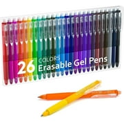 Erasable Gel Pens, 26 Colors Lineon Retractable Erasable Pens Clicker, Fine Point, Make Mistakes Disappear, Assorted Color Inks for Drawing Writing Planner and Crossword Puzzles