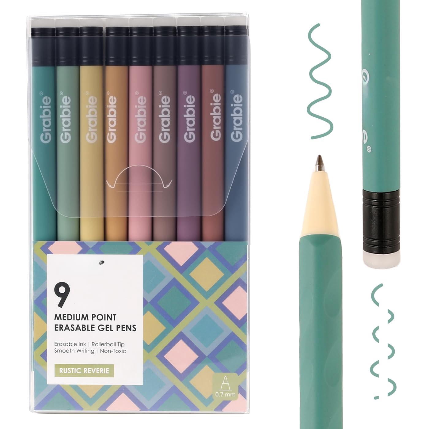 Erasable Gel Pens  Medium Point 0.7 Mm Make Mistakes Disappear For Drawing Writing Planner Pack Of 9 Assorted Colors(rustic Reverie)