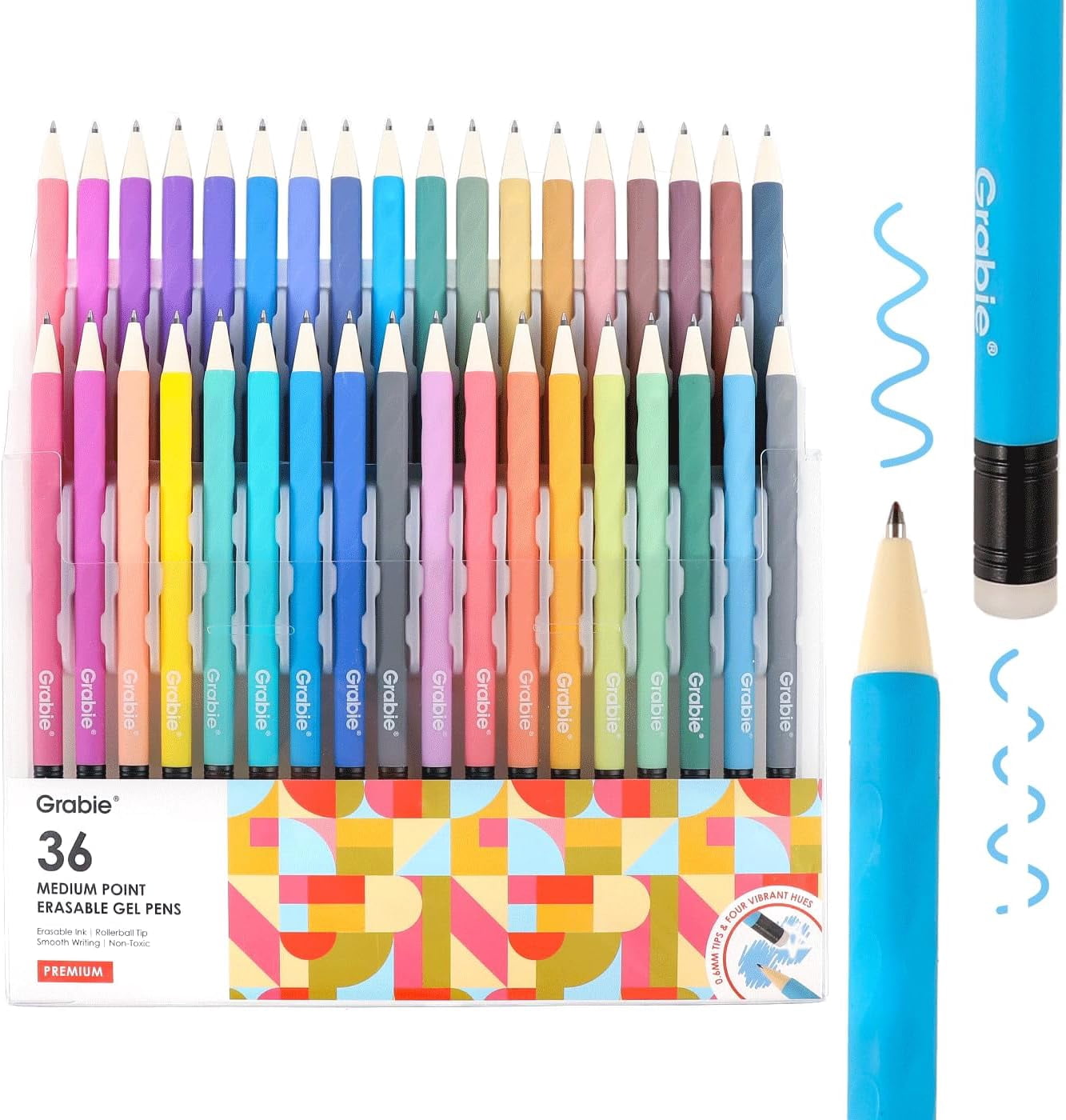 Erasable Gel Pens, Medium Point 0.7 mm Erasable Pens, Make Mistakes Disappear for Drawing Writing Planner, Pack of 36 Assorted Colors