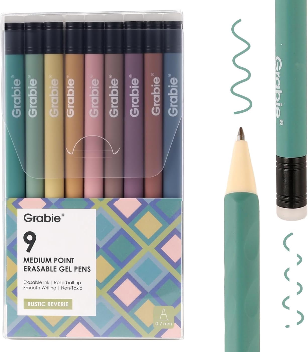 Erasable Gel Pens, Medium Point 0.7 mm Erasable Pens, Make Mistakes Disappear for Drawing Writing Planner, Pack of 9 Assorted Colors(Rustic Reverie)