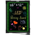 thumbnail image 1 of Erasable LED Message Board with Neon Effect - 16x12 Inch Lighted Chalkboard, Includes 8 Fluorescent Markers & Remote Control, 1 of 11