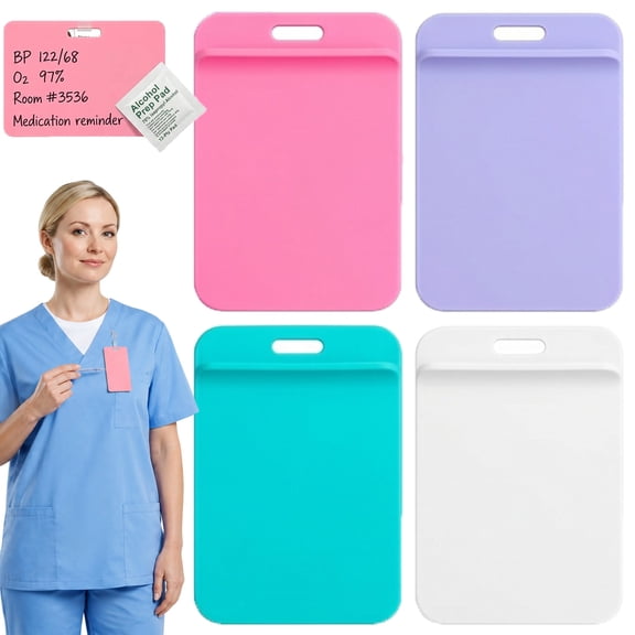Erasable Notepad Erasable Badge Buddy Nurse Badge Buddy Reusable Sticky Notes Portable Pocket Sized Silicone Badge Notepad Lightweight Wipe Clean Memo Pad for Nurses and Doctors,Bule-Vertical