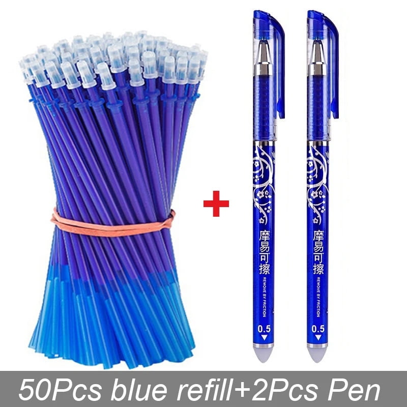 Erasable Pen Gel Pens 0.5mm Blue/Black Ink Pen Rod Refill Set For