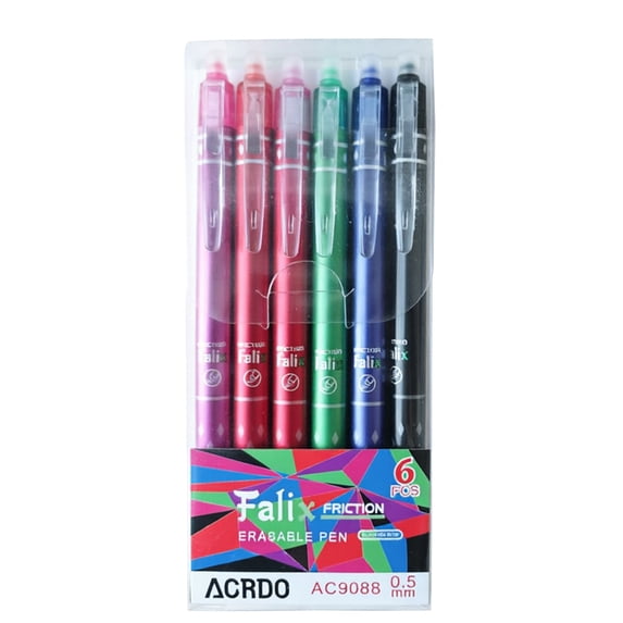 Erasable Pens, 6 Pens Per Box,2 Green+ 2 Pink+ 2 Purple, 6 Pcs Erasable Gel Ink Pens, Refillable & Retractable Pens Smooth Writing Pens, 0.5mm Point Pen, Ideal for Schǒ-Ǒl, & Office Writing