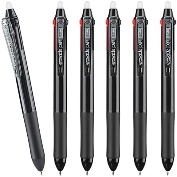 Erasable Pens Multicolor Fine Point 0.5mm 3color Click Pen in One Retractable Multi Color Erasable Gel Pens for Completing Sudoku and Crossword Puzzles 6 Pack$$Office
