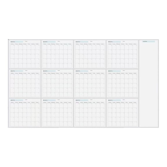 Erasable Wall Mounted Calendar Yearly Planner Undated Full Year to View Calendar for Home Office Plan Note Organiser