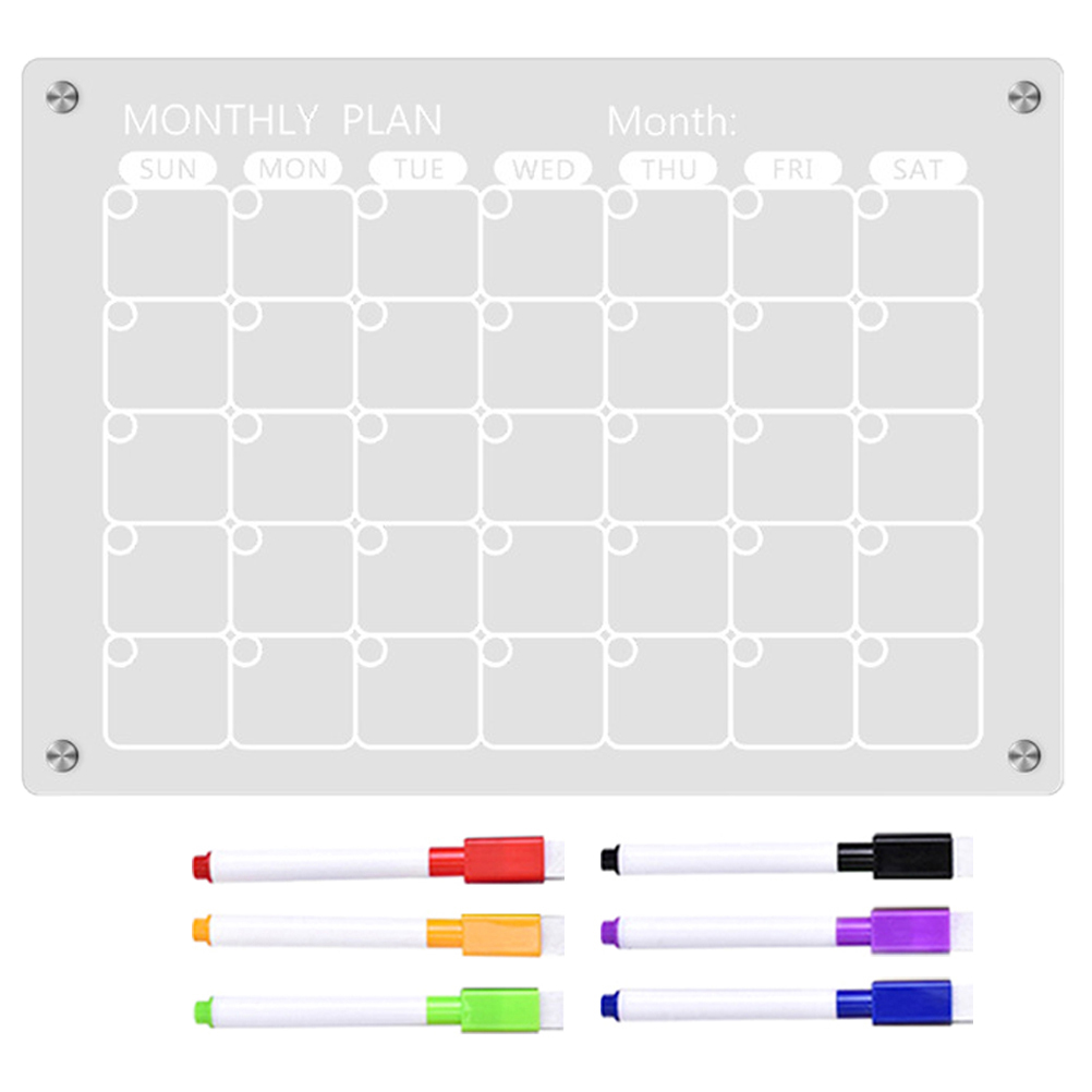 Erasable Writing Board Refrigerator Calendars Fridge for Wall Clear Office