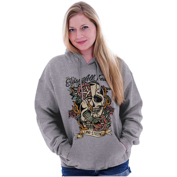 Erase All Fears Snake Skull Tattoo Hoodie Sweatshirt Women Men Brisco Brands S