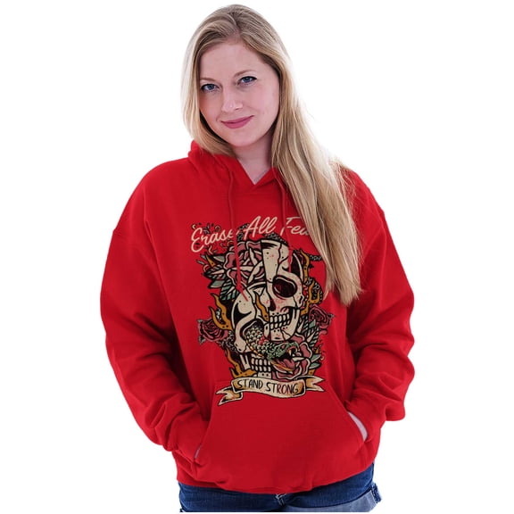 Erase All Fears Snake Skull Tattoo Hoodie Sweatshirt Women Men Brisco Brands X