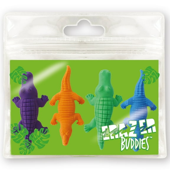Eraser Buddiez - Alligator from Deluxebase. Rubber Eraser Stationary Set. Novelty Erasers for School, Office and Party Favors.