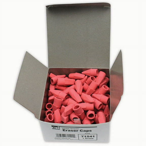Eraser Caps, Pink, 144 Per Box, 6 Boxes