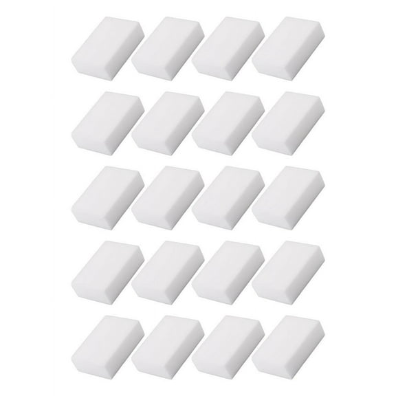 Eraser Cleaning Sponge Set Melamine Foam Pads for Household Kitchen and Bathroom Stain Removal, Compact 10x7x3cm Design, -Free Multi- Cleaner, White, 10-Pack(20pcs)