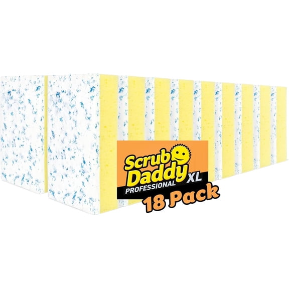 Eraser Daddy XL - Large Melamine Foam Sponges for Cleaning - Dual-Sided White Eraser Sponges for Wall Cleaning - Removes Dirt & Scuffs - Water-Activated (18 Count)