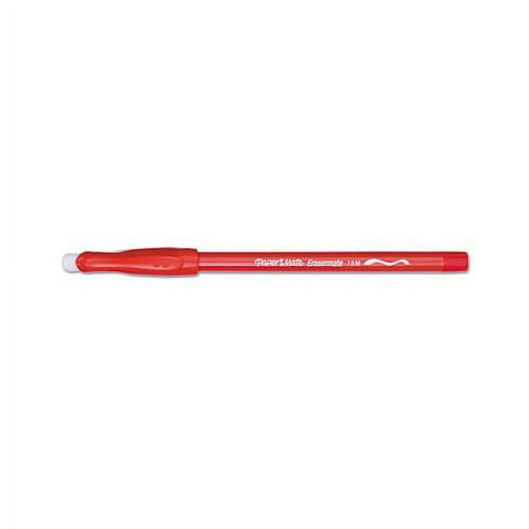 Eraser Mate Ballpoint Pen, Stick, Medium 1 mm, Red Ink, Red Barrel, Dozen Eraser Mate Ballpoint Pen, Stick, Medium 1 mm, Red Ink, Red Barrel, Dozen