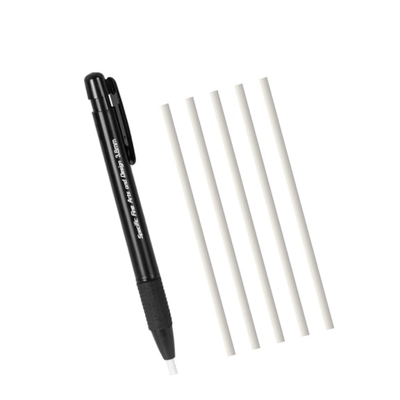 Eraser Pencil With 3.8mm Fine Tip Includes 5 Replacements For Art Students