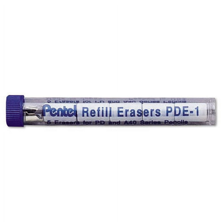 Eraser Refills for Pentel Champ, e-sharp, Jolt, Icy and Quicker Clicker Pencils, Cylindrical Rod, White, 5/Tube Eraser Refills for Pentel Champ, e-sharp, Jolt, Icy and Quicker Clicker Pencils, Cylindrical Rod, White, 5/Tube