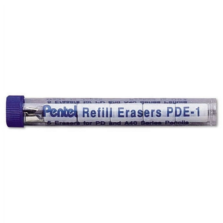 Eraser Refills for Pentel Champ, e-sharp, Jolt, Icy and Quicker Clicker Pencils, Cylindrical Rod, White, 5/Tube Eraser Refills for Pentel Champ, e-sharp, Jolt, Icy and Quicker Clicker Pencils, Cylindrical Rod, White, 5/Tube