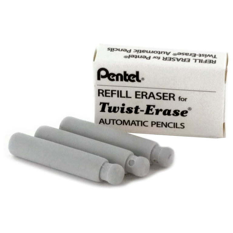 Eraser Refills for Pentel Side FX and Twist-Erase Pencils, Cylindrical Rod, White, 3/Tube Eraser Refills for Pentel Side FX and Twist-Erase Pencils, Cylindrical Rod, White, 3/Tube