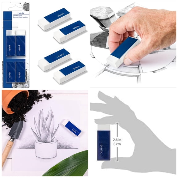 Eraser, clean and precise effect, latex free, minimal fragility