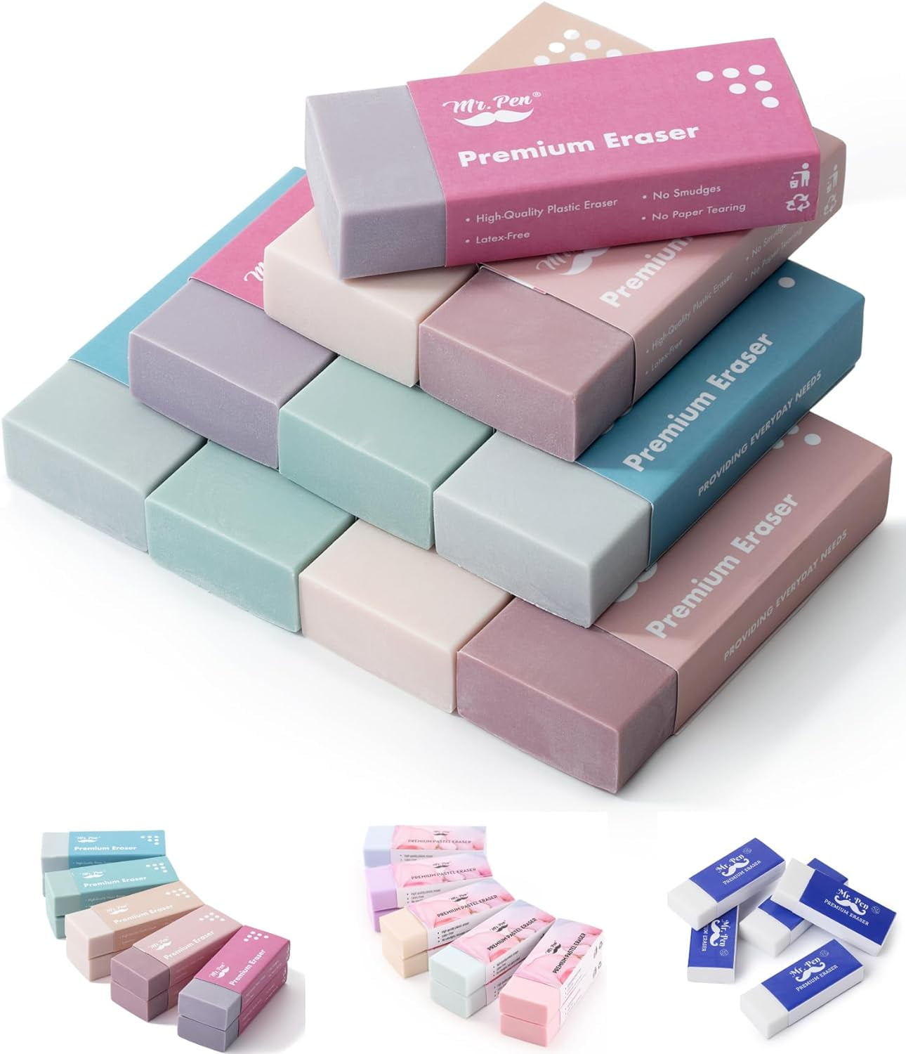 Erasers, 10 Pack, Pencil Eraser, Morandi Colors, Erasers for Pencils, Erasers, Erasers for