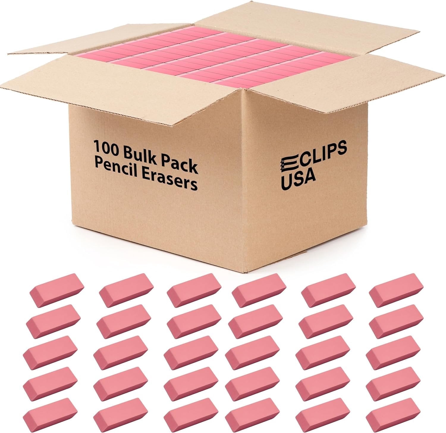 Erasers, Erasers Bulk, Erasers 100 Pack, Pink Erasers,Pencil Erasers, Large Erasers 100 Pack