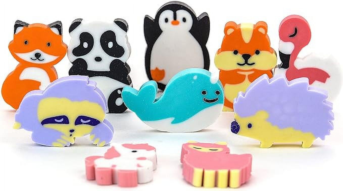 Erasers for Kids Pencil Eraser Animals 50 Pcs Mini Erasers Kids