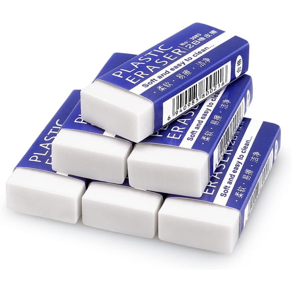 Artist-Grade White Erasers - Extra Large Plastic Drawing Eraser Set for Sketching Office Class Art Supplies (Small)