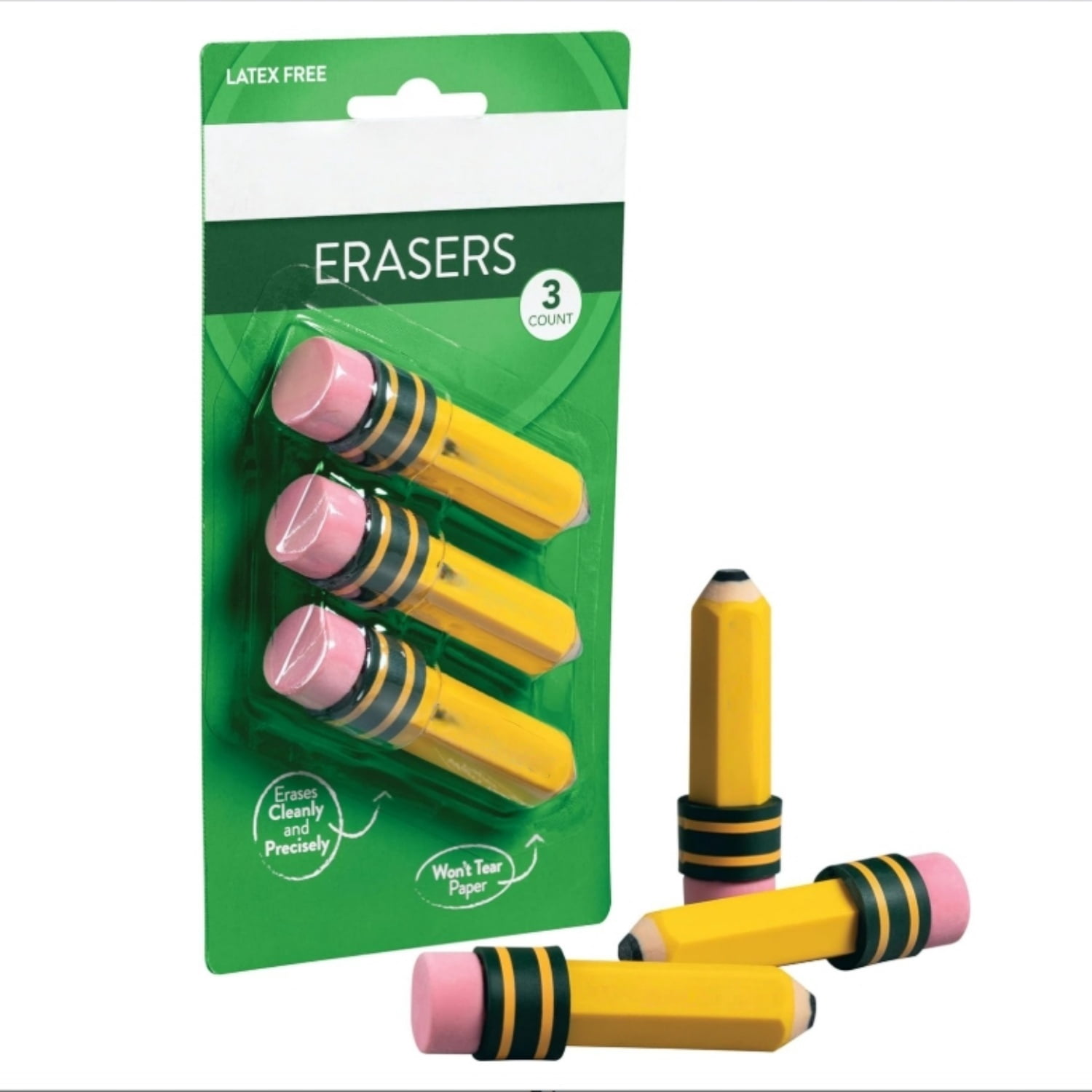 Pencle Shape Erasers, Pencil Shaped - Walmart.com