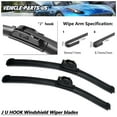 thumbnail image 1 of Erasior 21"&19" Fit For KIA Spectra 2000 Windshield Wiper Blades 21 Inch & 19 Inch Replacement Bracketless Wiper For Car Front Window, J U HOOK, Pack of 2, EBB080B, 1 of 7
