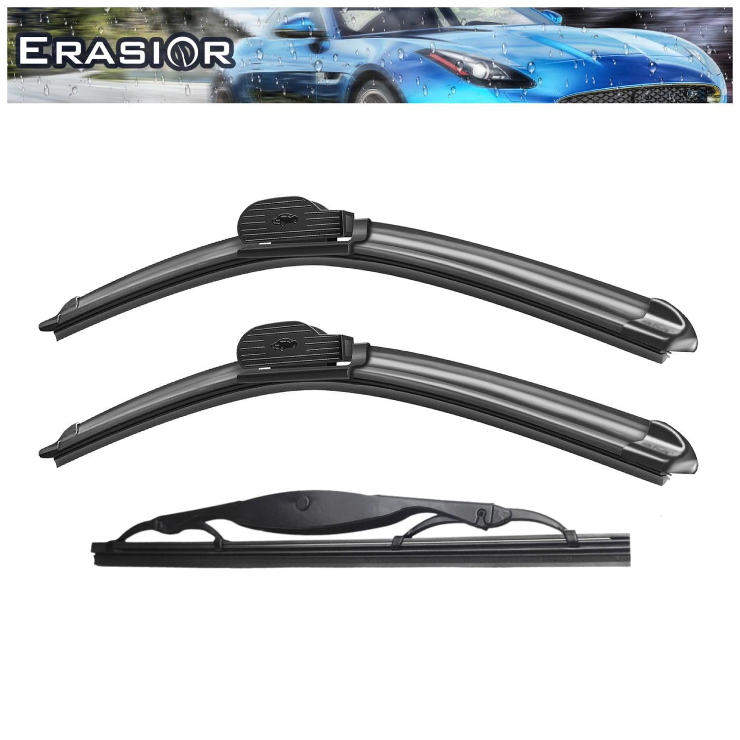 Erasior 24"+16"+10" Windshield Wiper Blades Replacement for Chevrolet Bolt EUV 2023 Front Rear Wipers (Pack of 3),Y00W554W
