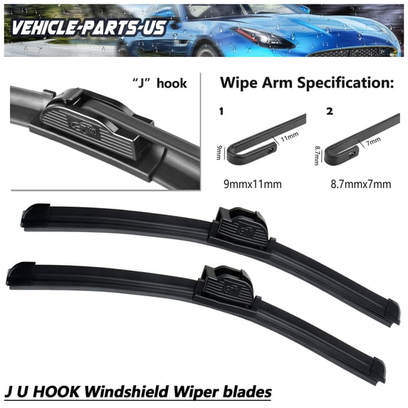 Erasior 26"&16" Fit For Infiniti Q40 2015 Windshield Wiper Blades 26 Inch & 16 Inch Replacement Bracketless Wiper For Car Front Window, J U HOOK, Pack of 2, E05350B