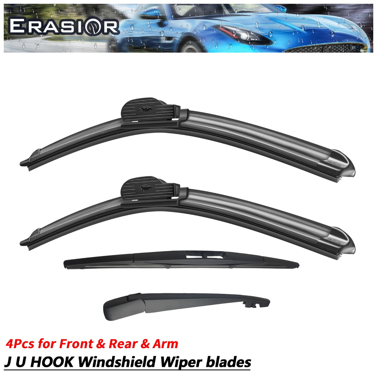 Erasior 26"+17"+14"+12" Premium Automotive Replacement Front and Rear Windshield Wiper Blades, Fit For Subaru Forester 2022-2019, 4pcs for All Weather, Y28K000S