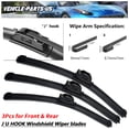 thumbnail image 1 of Erasior 3PCS Windshield Wipe Blades Fit For Saab 9-3 2002-1999, 21in+20in+20in, Driver Passenger Rear,Y29E8M5S, 1 of 7