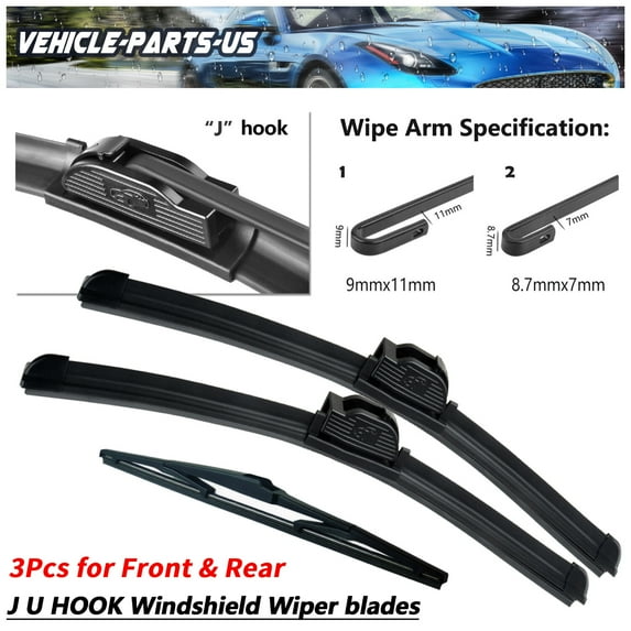 Erasior 3PCS Windshield Wiper Blades Fit For Hyundai Accent 2010-2004, 22"+16"+14A, Driver Passenger Rear Side, Y21E8K3G