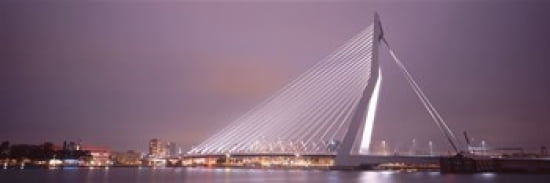 Erasmus Bridge Rotterdam Holland Netherlands Canvas Art - Panoramic Images (36 x 12)