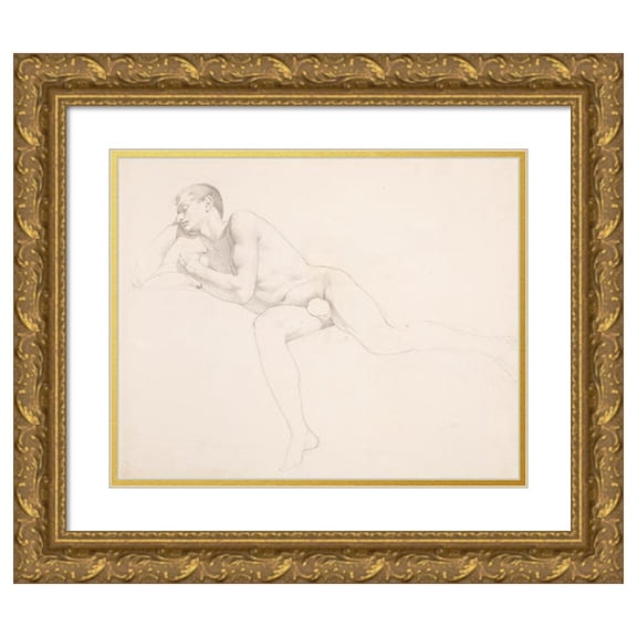 Erasmus Von Engert 14x12 Gold Ornate Wood Frame and Double Matted Museum Art Print Titled - Sketchbook Drawings Pl6 (1825)