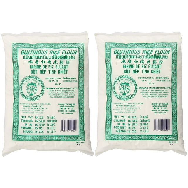 Erawan Brand Dried Glutinous Rice Flour 16 oz (Pack of 2)