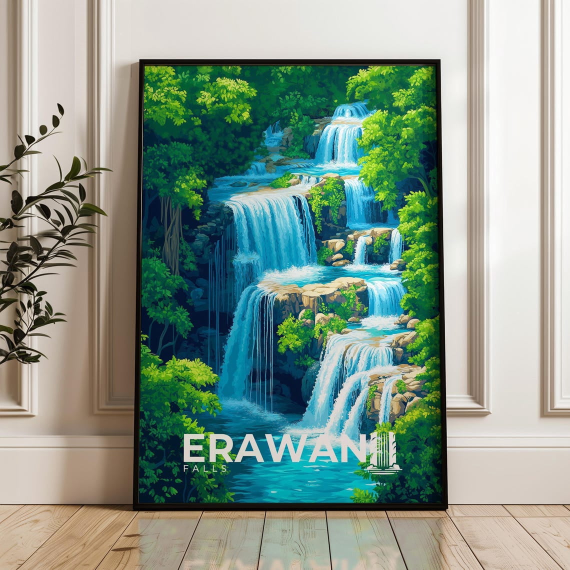 Emerala Pool Erawan Waterfalls Thailand Emerald Pools Jungle Wall Art Poster ...