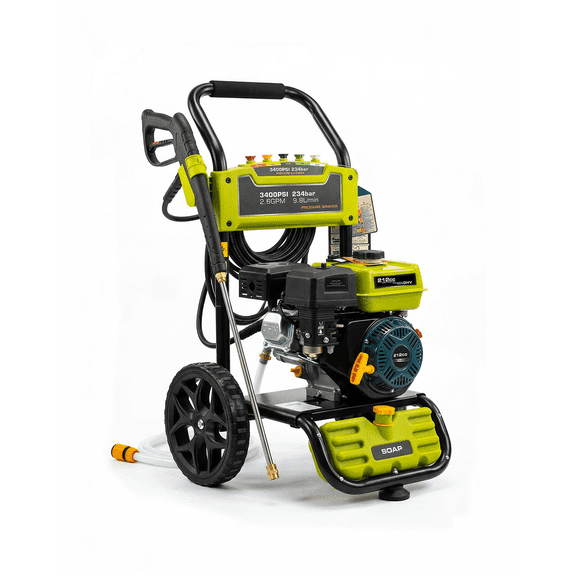 Erayak 3400 PSI Gas Pressure Washer, 2.5 GPM High-Power Cleaning Machine for Driveways, Cars, and Outdoor Surfaces