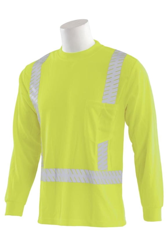 9007Seg Mesh Class 2 Long Sleeve Lime T-Shirt, Medium