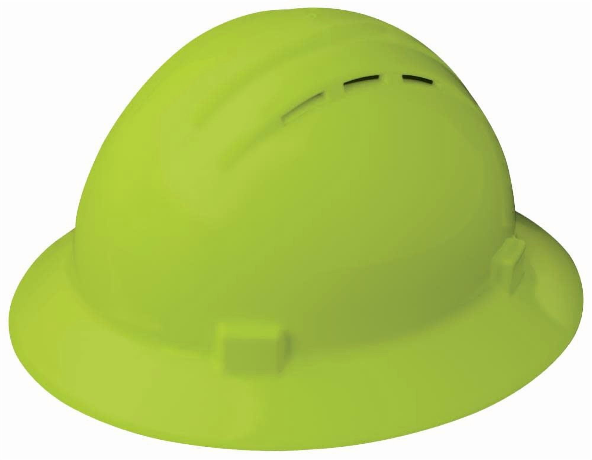 Erb Hi-Vis Lime Americana Full Brim Vent Hard Hat Ratchet Suspension