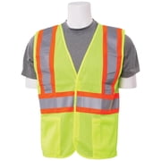 Erb S382 Class 2 Mesh Hi Vis Lime Safety Vest, 4X