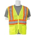 thumbnail image 1 of Erb S383P Class 2 Mesh Hi Vis Lime Safety Vest With 6 Pockets, 5X, 1 of 2