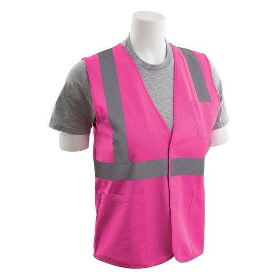 Erb S762P Non Ansi Unisex Hi Viz Pink Safety Vest - 3X