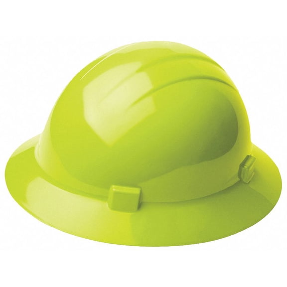 Erb Safety Hard Hat, Type 1,  Class E, Hi-Vis Green Hi-Visibility Lime   19200